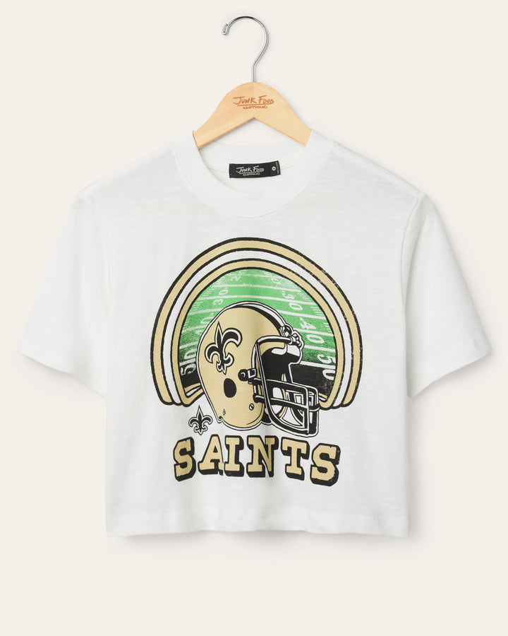 Women's New Orleans Saints Game Time Mock Neck Crop Tee