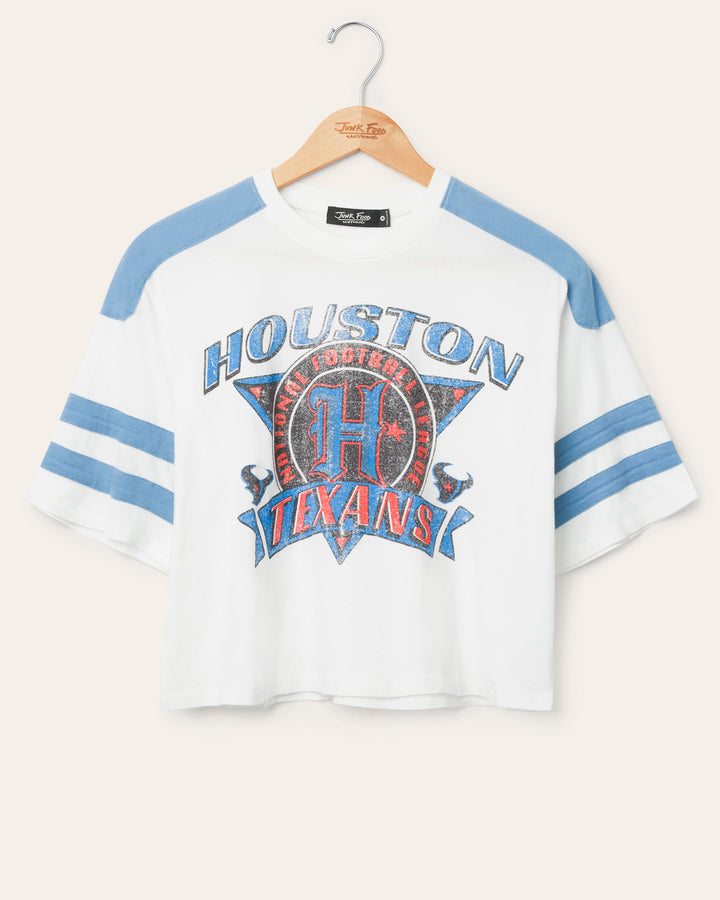Women's Houston Texans Striped Crop Tee