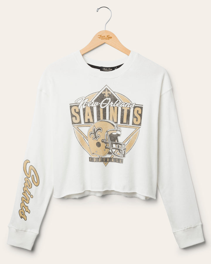 Women's New Orleans Saints Helmet Crop Fleece
