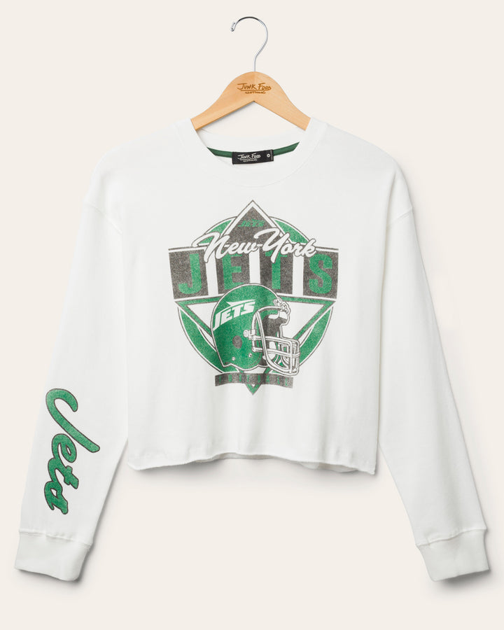 Women's New York Jets Helmet Crop Fleece
