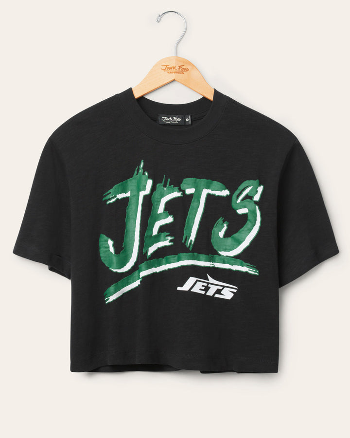 Women's New York Jets Thrill Mock Neck Crop Tee