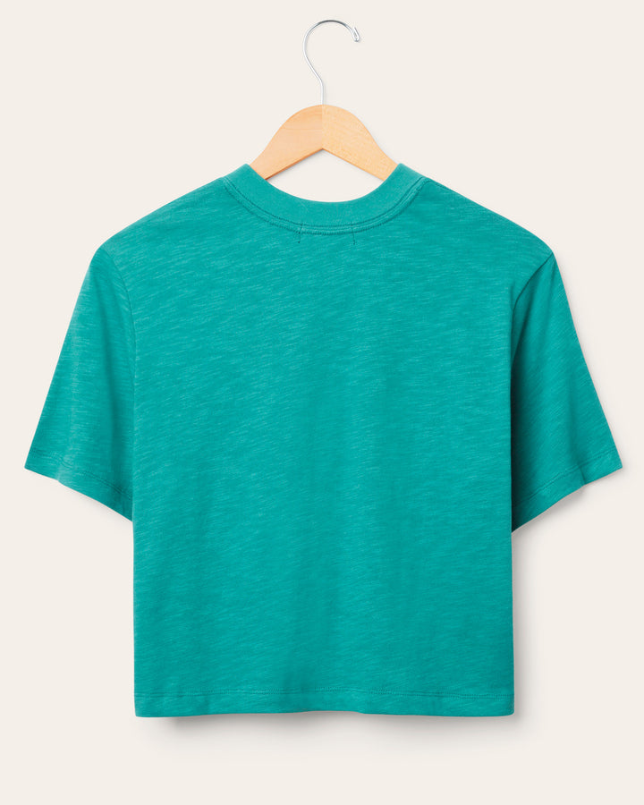 Women's Miami Dolphins Thrill Mock Neck Crop Tee
