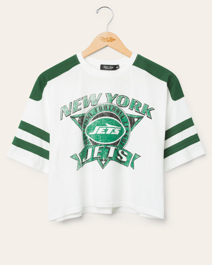 Women's New York Jets Striped Crop Tee