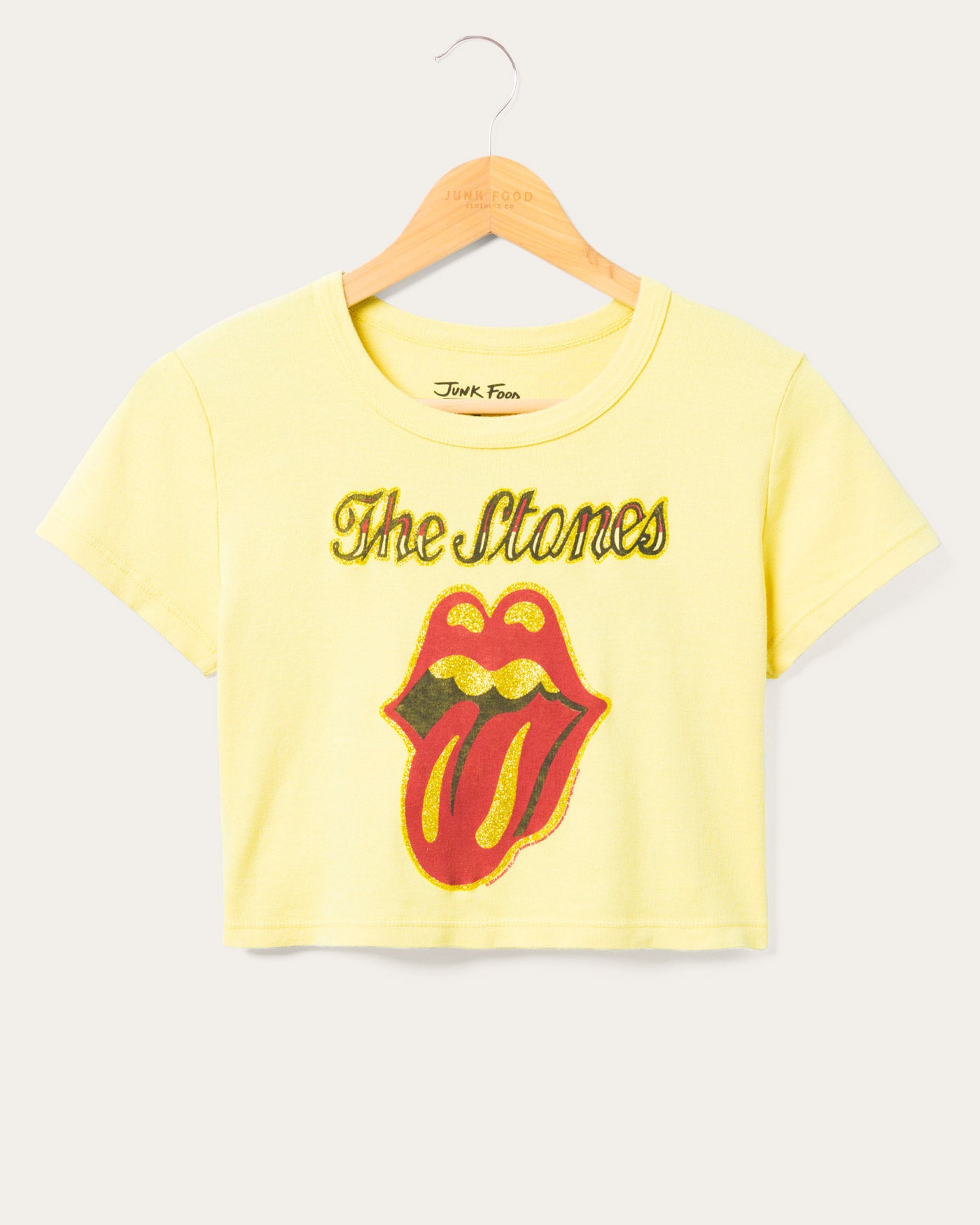 Women's The Rolling Stones Glitter Baby Tee – Junk Food Clothing