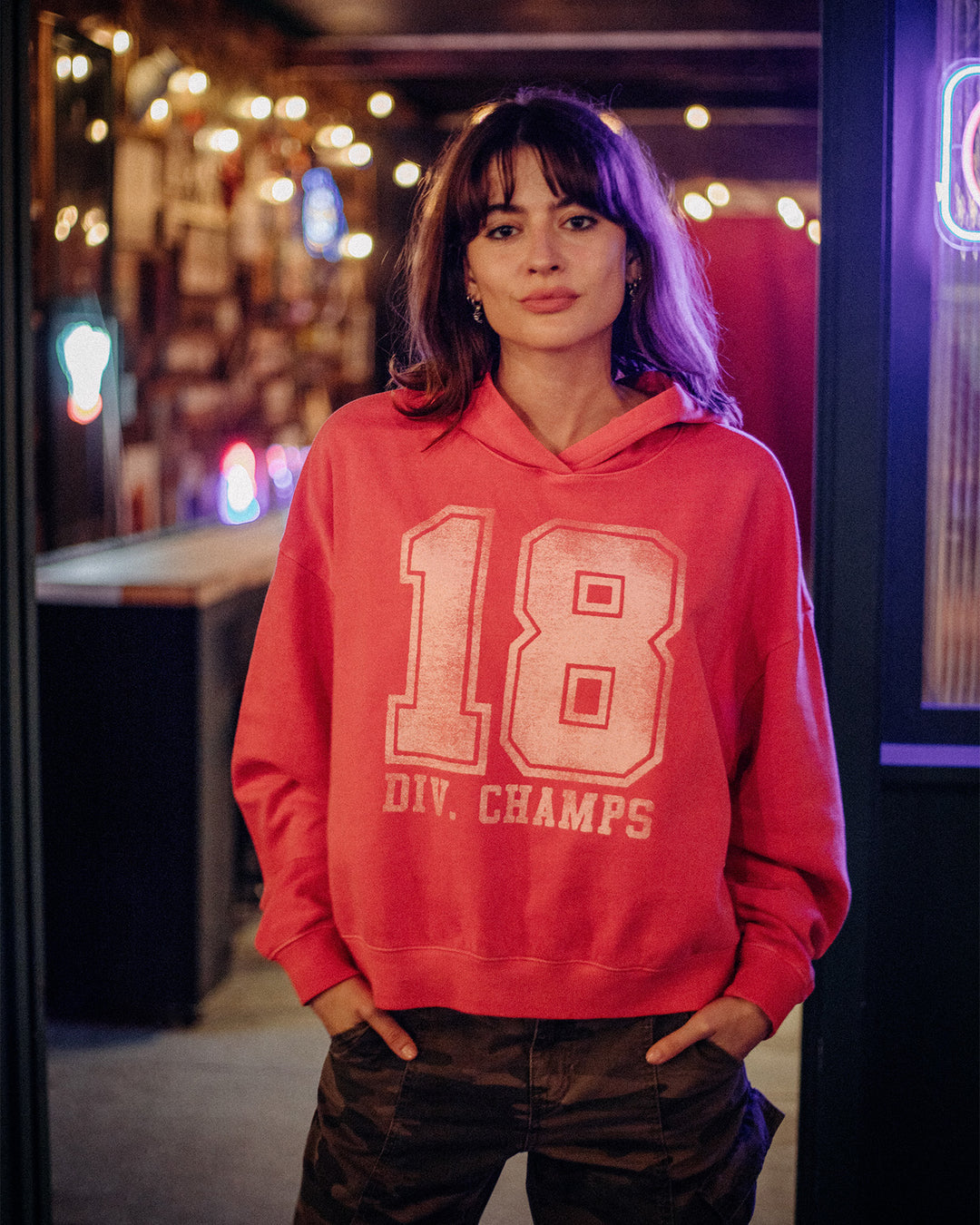 Women's Division Champs Drop Shoulder Crop Hoodie