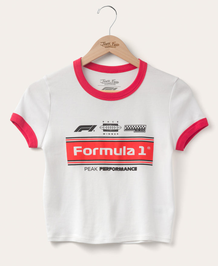 Women's F1 Stripe Ringer Baby Tee
