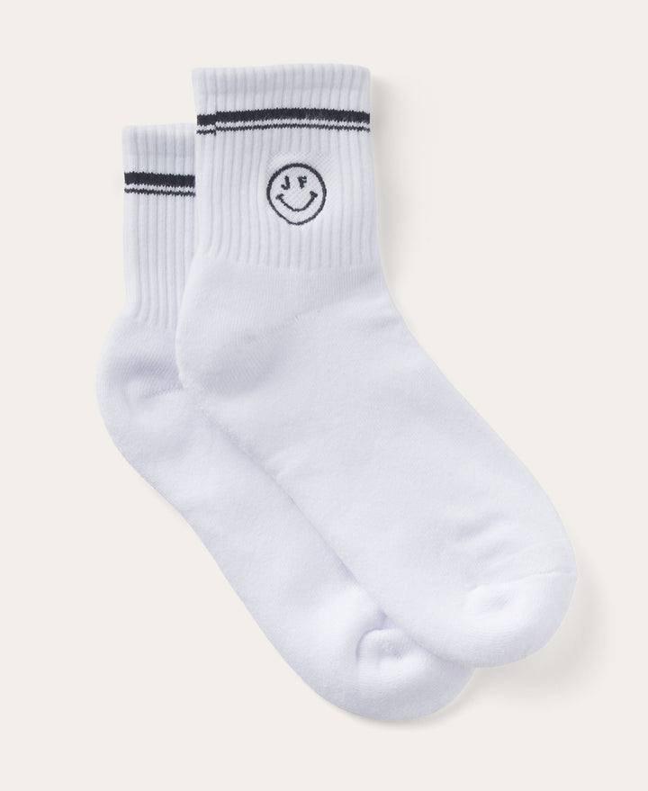 JF Smiley Embroidered Logo Ankle Socks