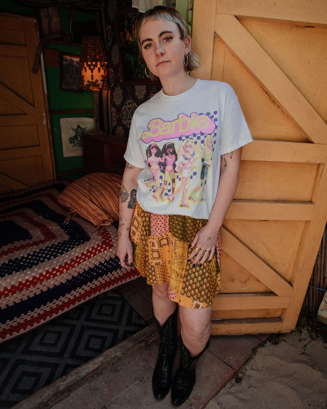 Women's Rollerblading Friends Barbie Flea Market Tee