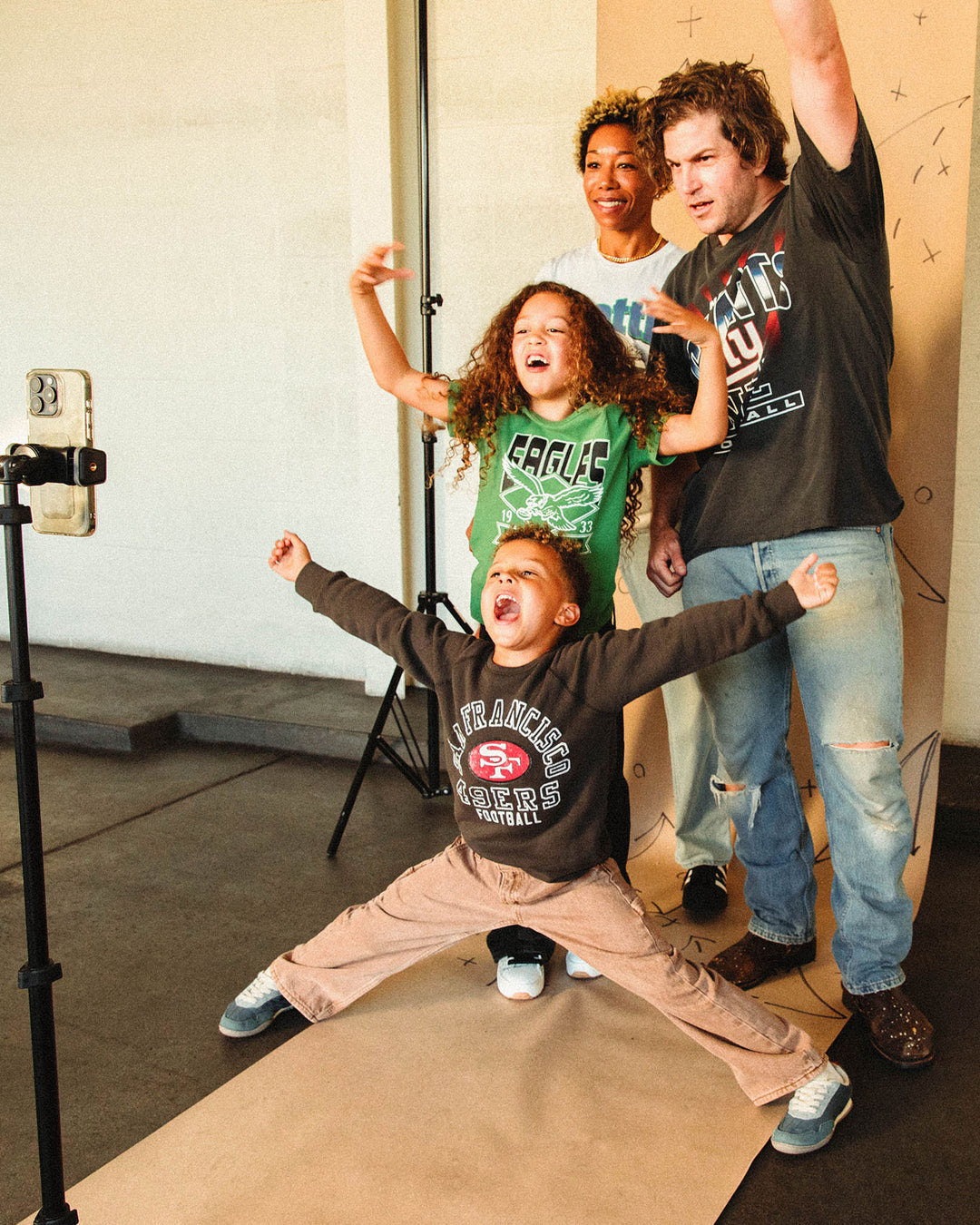 Kids San Francisco 49ers Flocked Raglan Crew Fleece