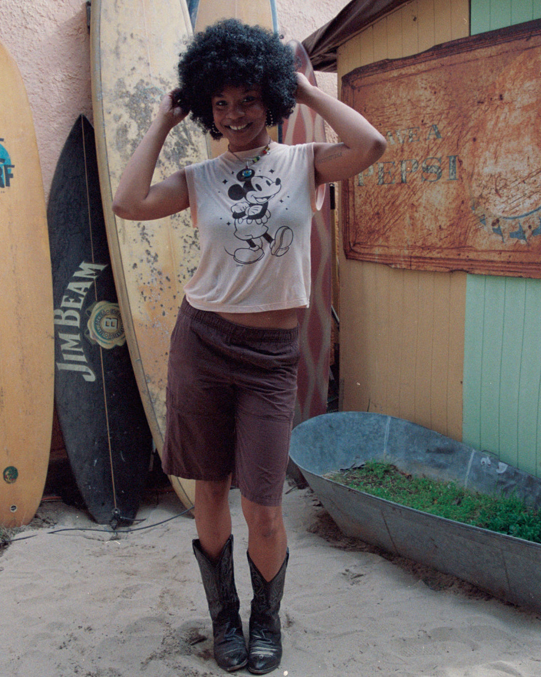 Women's Sparkle Mickey Vintage Tissue Tank