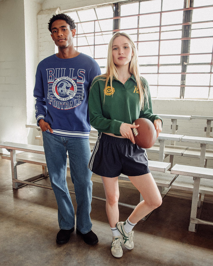 Women's Green Bay Packers Polo Crop Fleece
