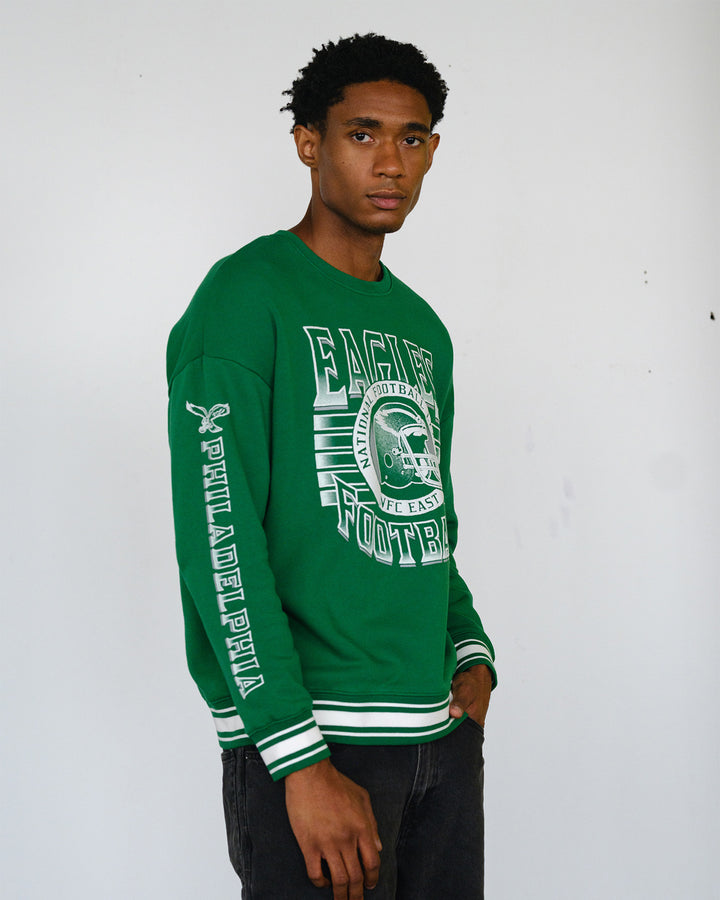 Philadelphia Eagles Striped Rib Crew Fleece