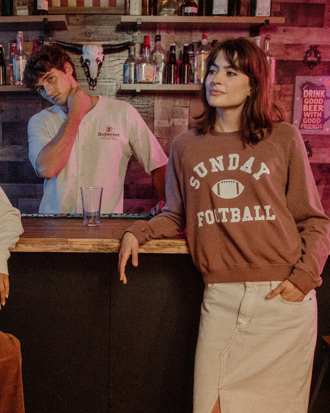 Women's Sunday Football Raglan Crew Fleece