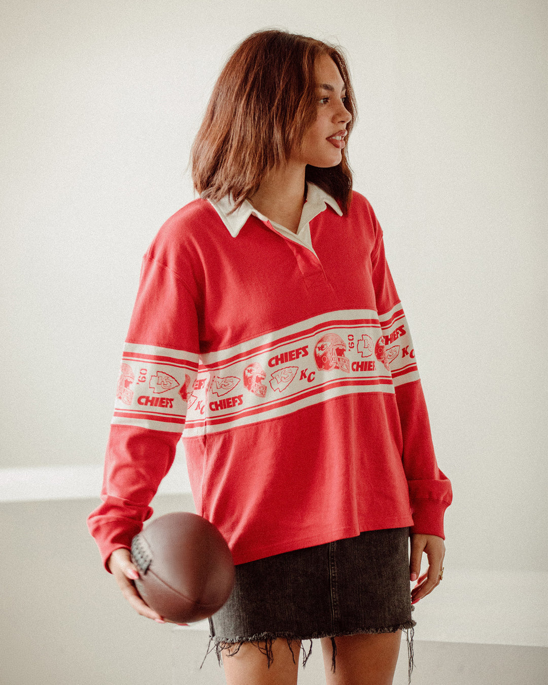 Women's Kansas City Chiefs Helmet Rugby Shirt