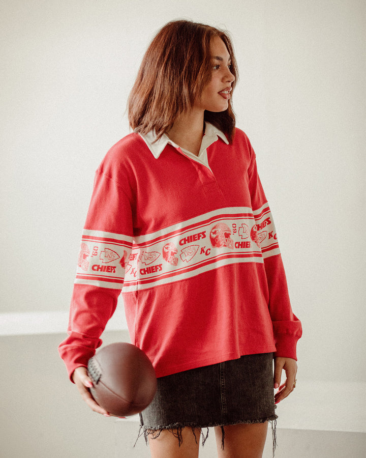 Women's Kansas City Chiefs Helmet Rugby Shirt