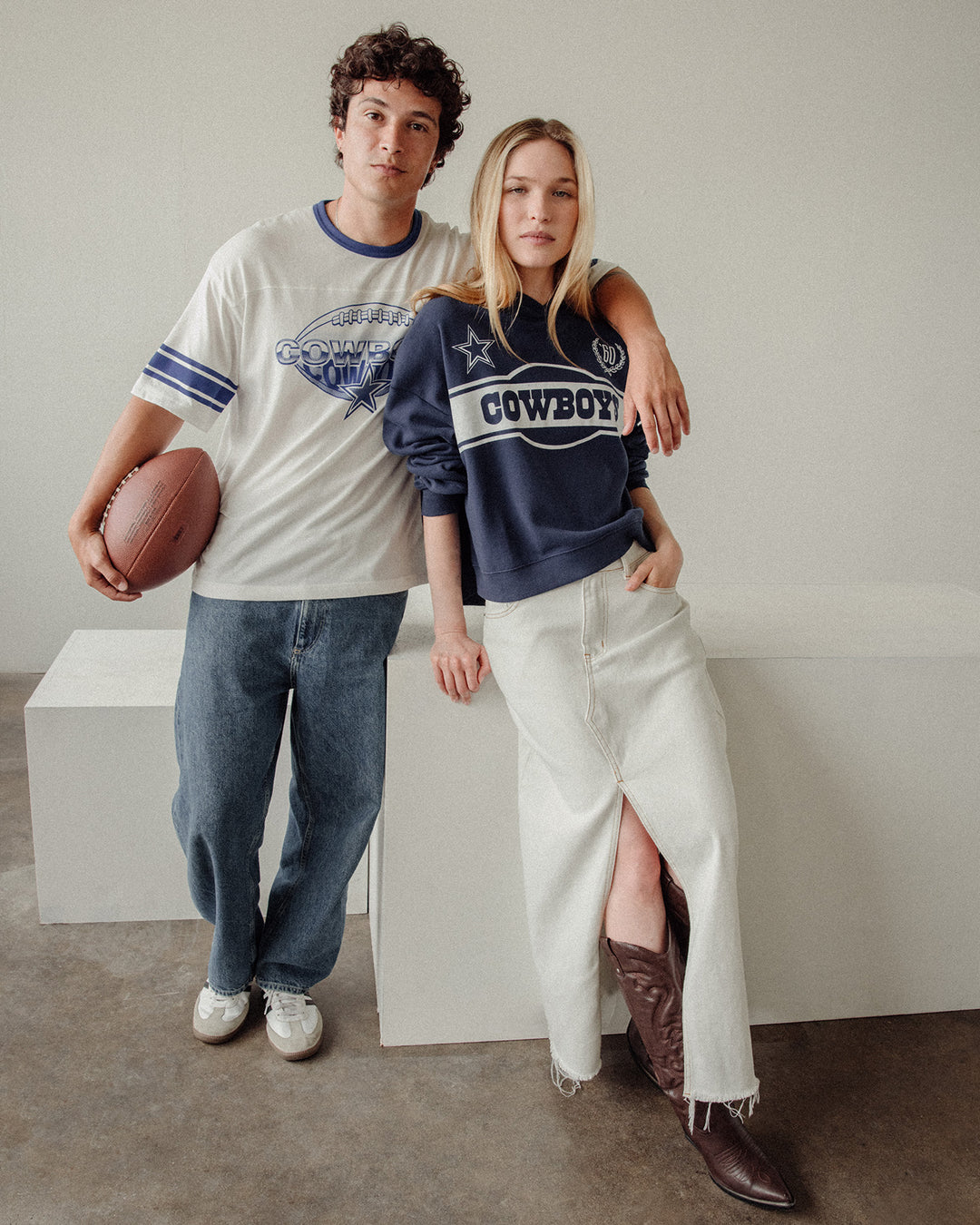 Dallas Cowboys Oversized Striped Ringer Tee