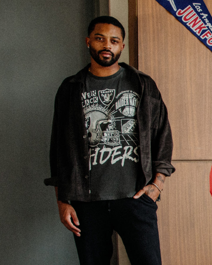 Las Vegas Raiders Silver and Black Vintage Tee
