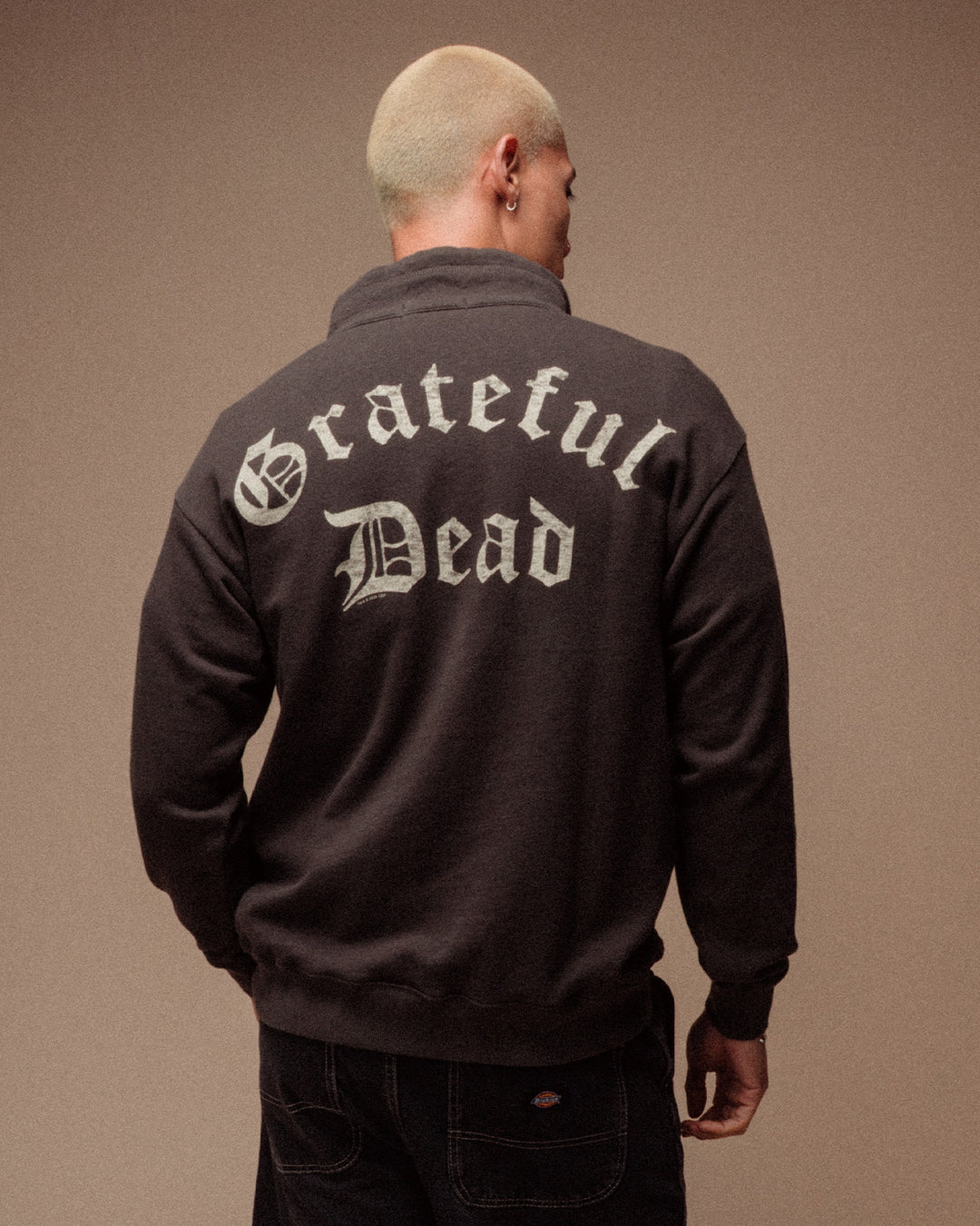 Grateful Dead Embroidered Mock Neck Button Up Fleece