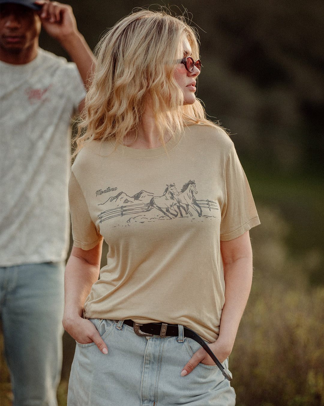 Women's Montana Horses Vintage Tissue Tee