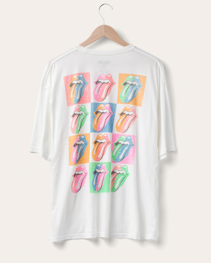 The Rolling Stones Checkered Hot Lips Oversized Tee