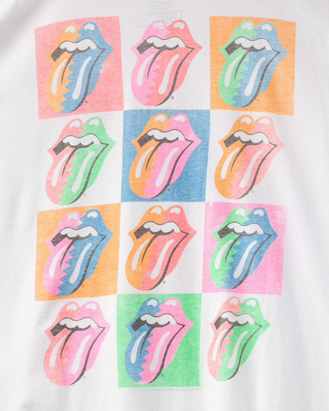The Rolling Stones Checkered Hot Lips Oversized Tee