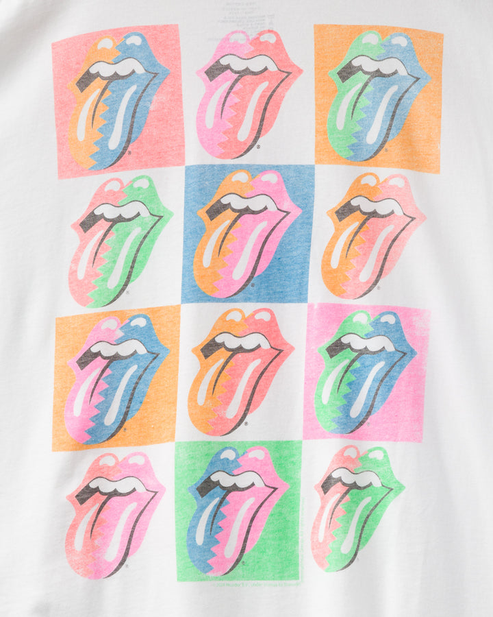 The Rolling Stones Checkered Hot Lips Oversized Tee