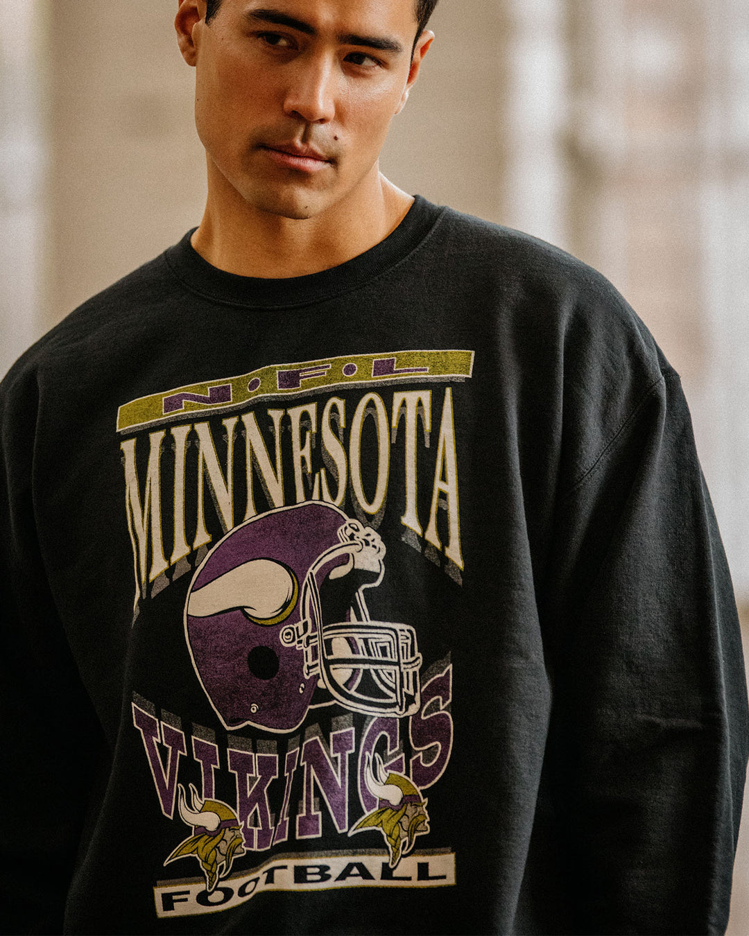 Minnesota Viking Helmet Flea Market Crew Fleece