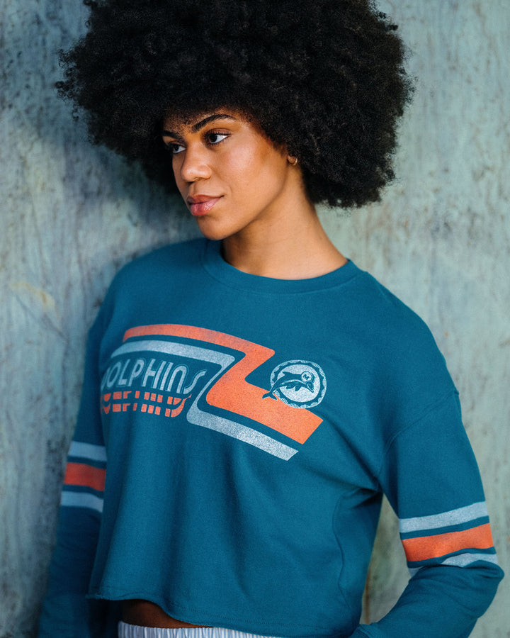 Women's Miami Dolphins Retro Crop Fleece
