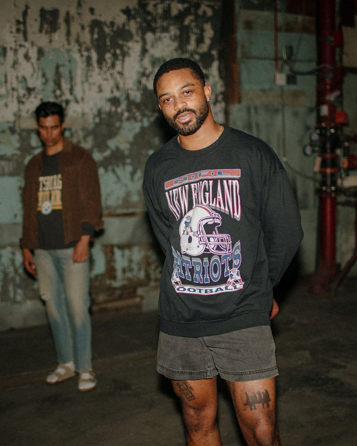 New England Patriots Helmet Flea Market Crew Fleece