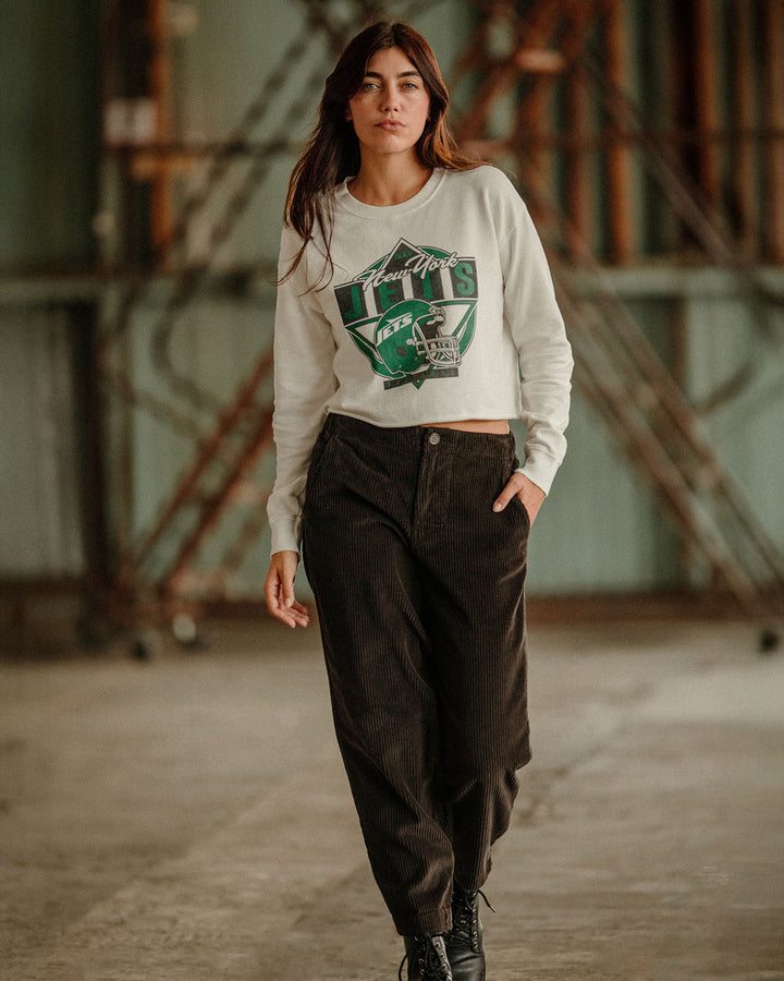 Women's New York Jets Helmet Crop Fleece