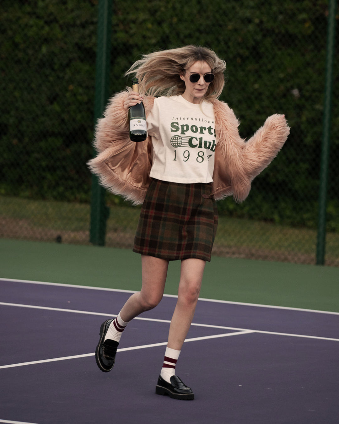 Women's International Sports Club 1984 Mock Neck Crop Tee