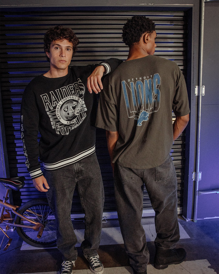 Las Vegas Raiders Striped Rib Crew Fleece