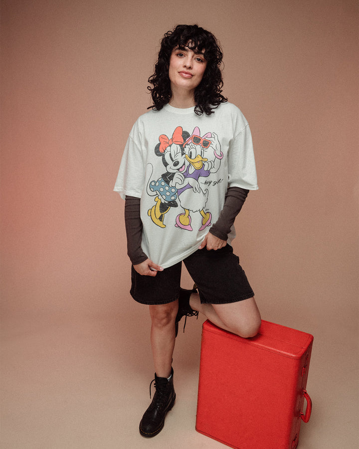 Women's Minnie and Daisy Hey Girl Oversized Tee