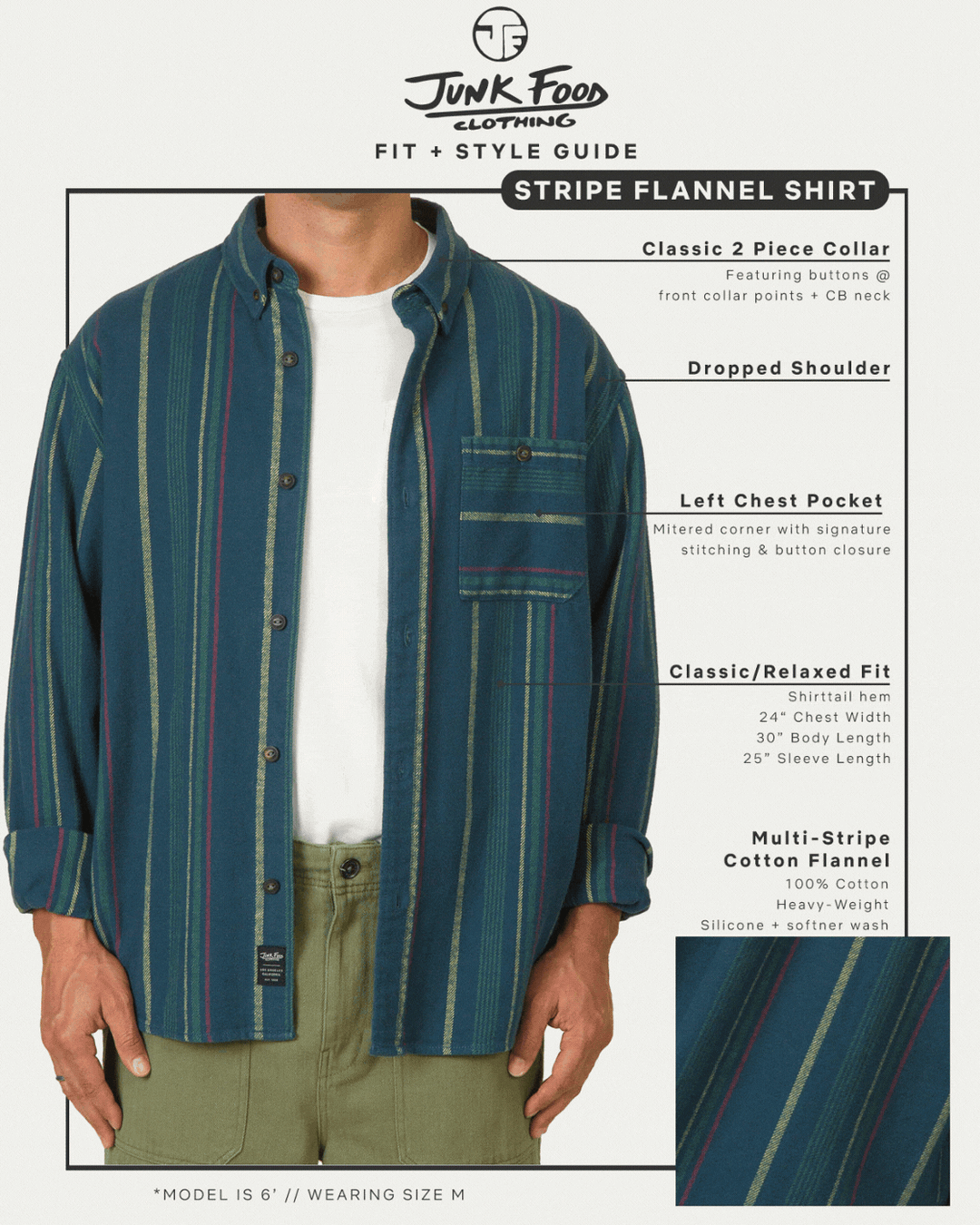 Unisex Multi Stripe Flannel Shirt