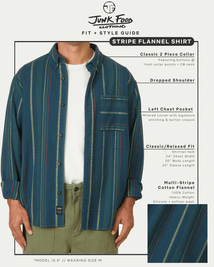 Unisex Multi Stripe Flannel Shirt