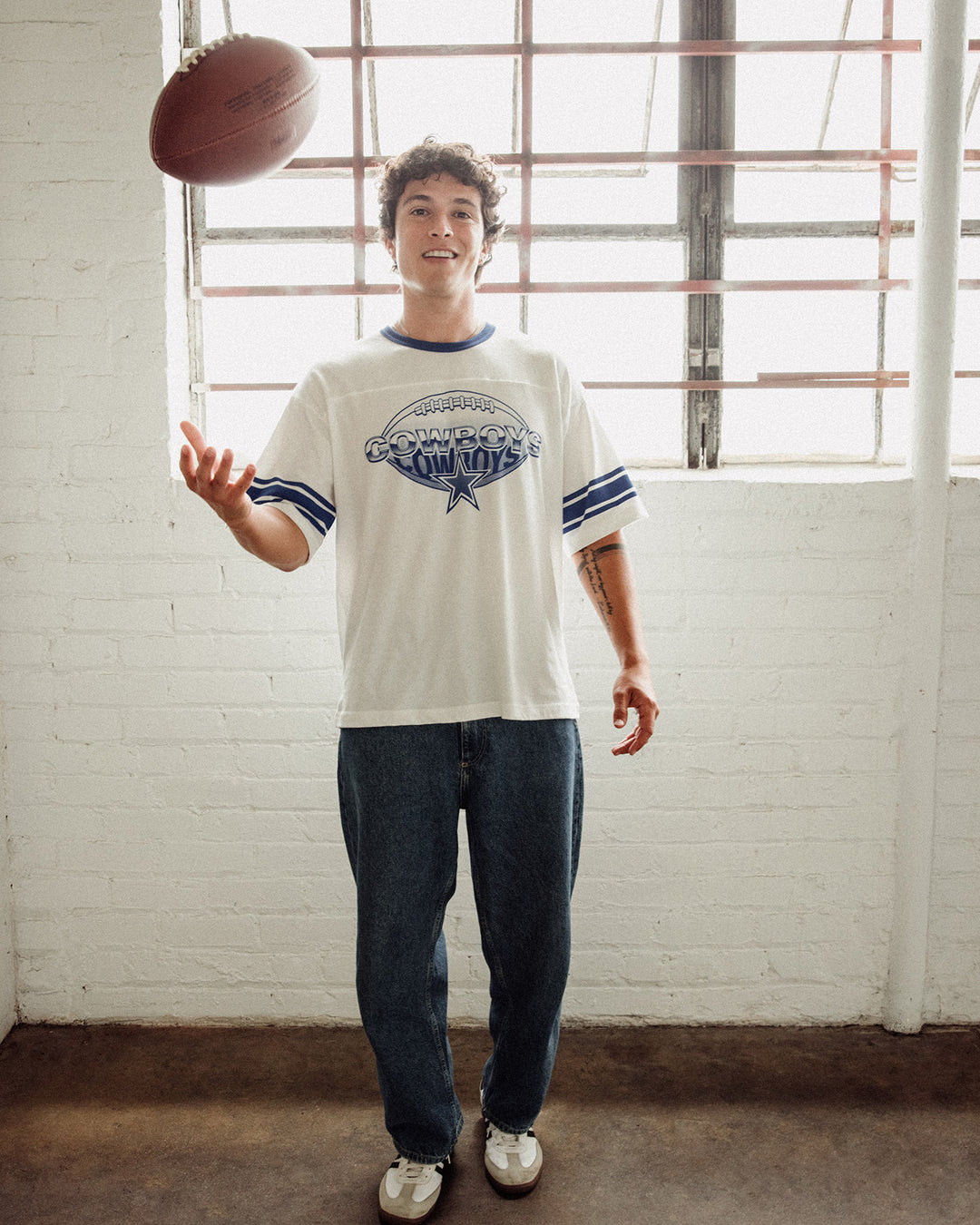 New York Jets Oversized Striped Ringer Tee