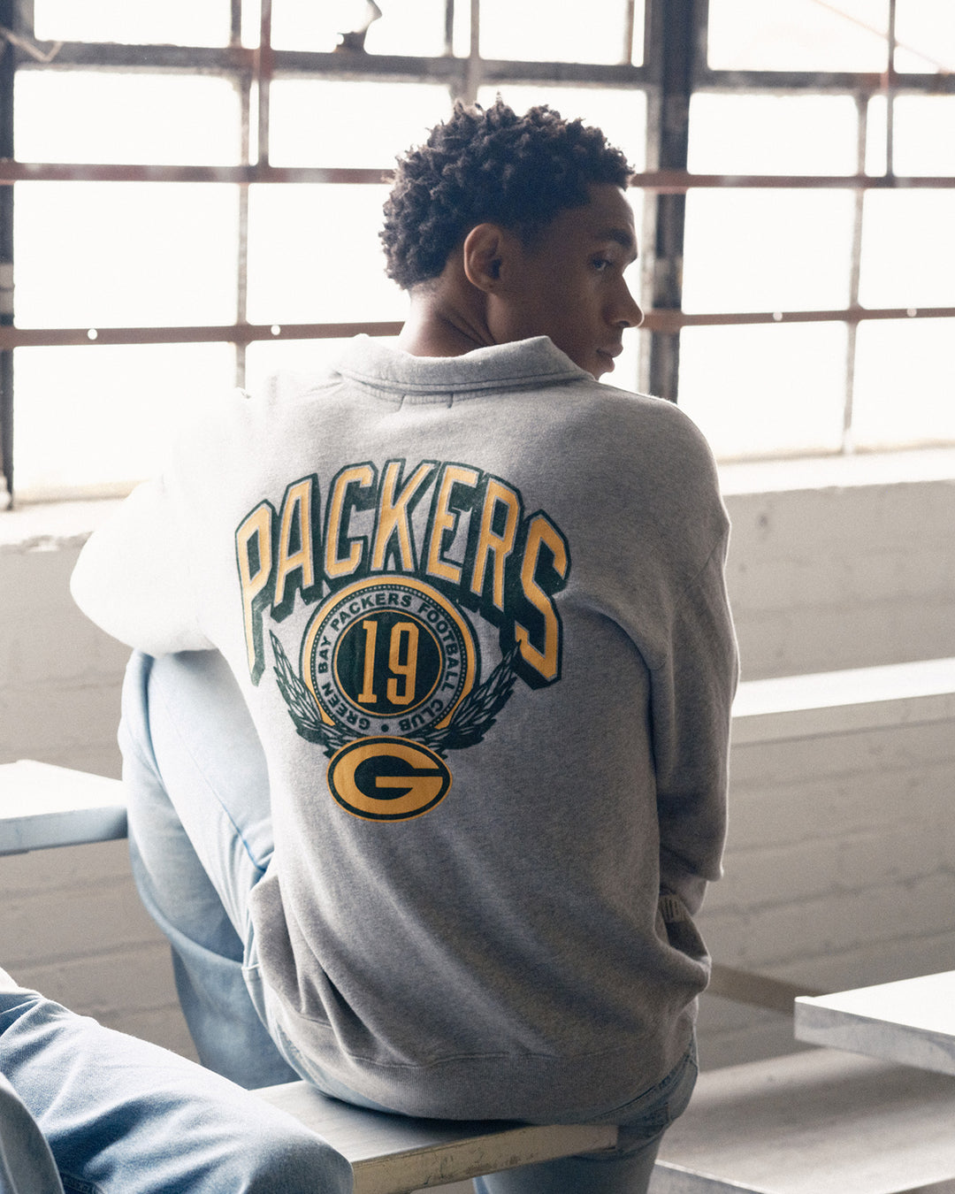 Green Bay Packers Flocked Quarter Zip