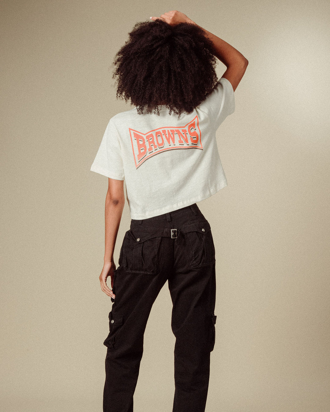 Women's Browns Mock Neck Crop Tee