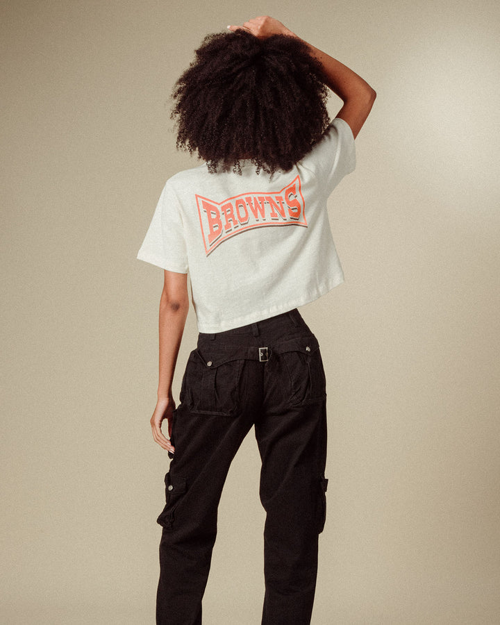 Women's Browns Mock Neck Crop Tee