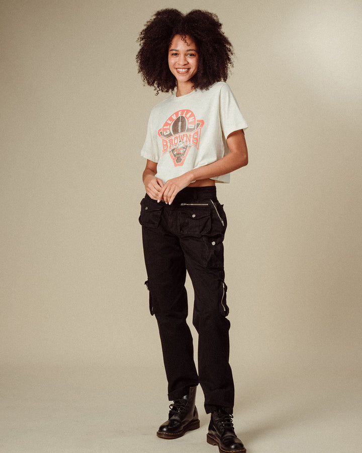 Women's Browns Mock Neck Crop Tee