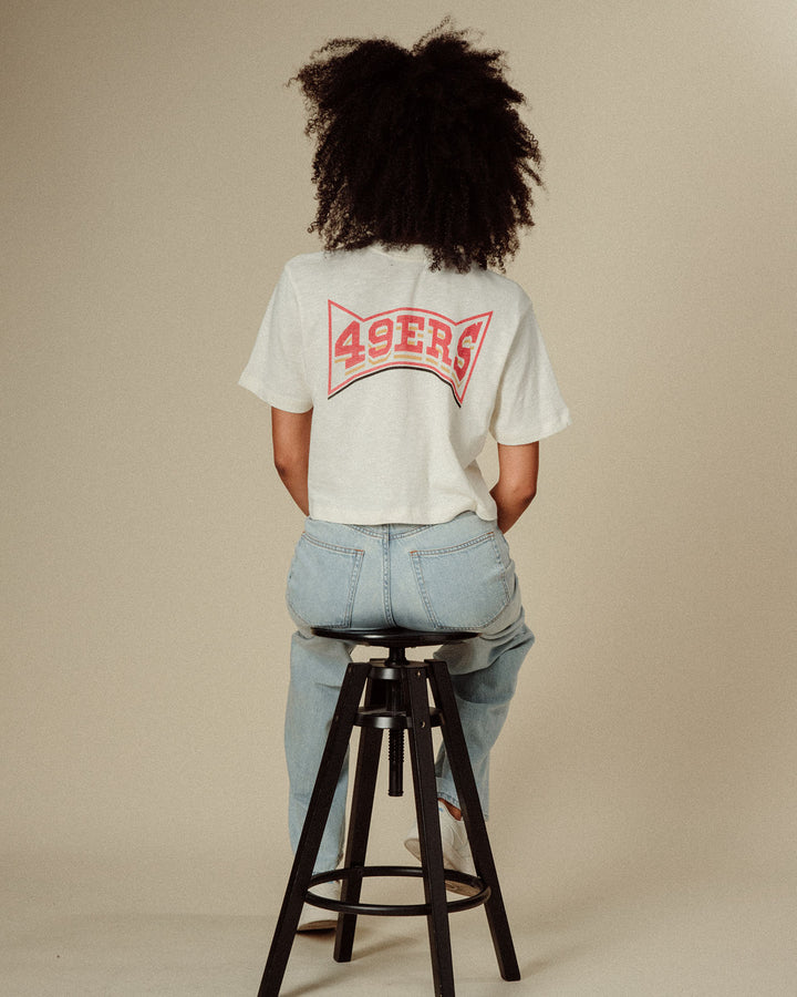 Women's 49ers Mock Neck Crop Tee