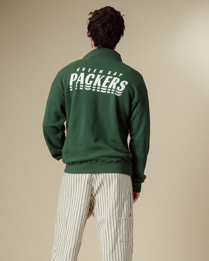 Green Bay Packers Mock Button Up Fleece