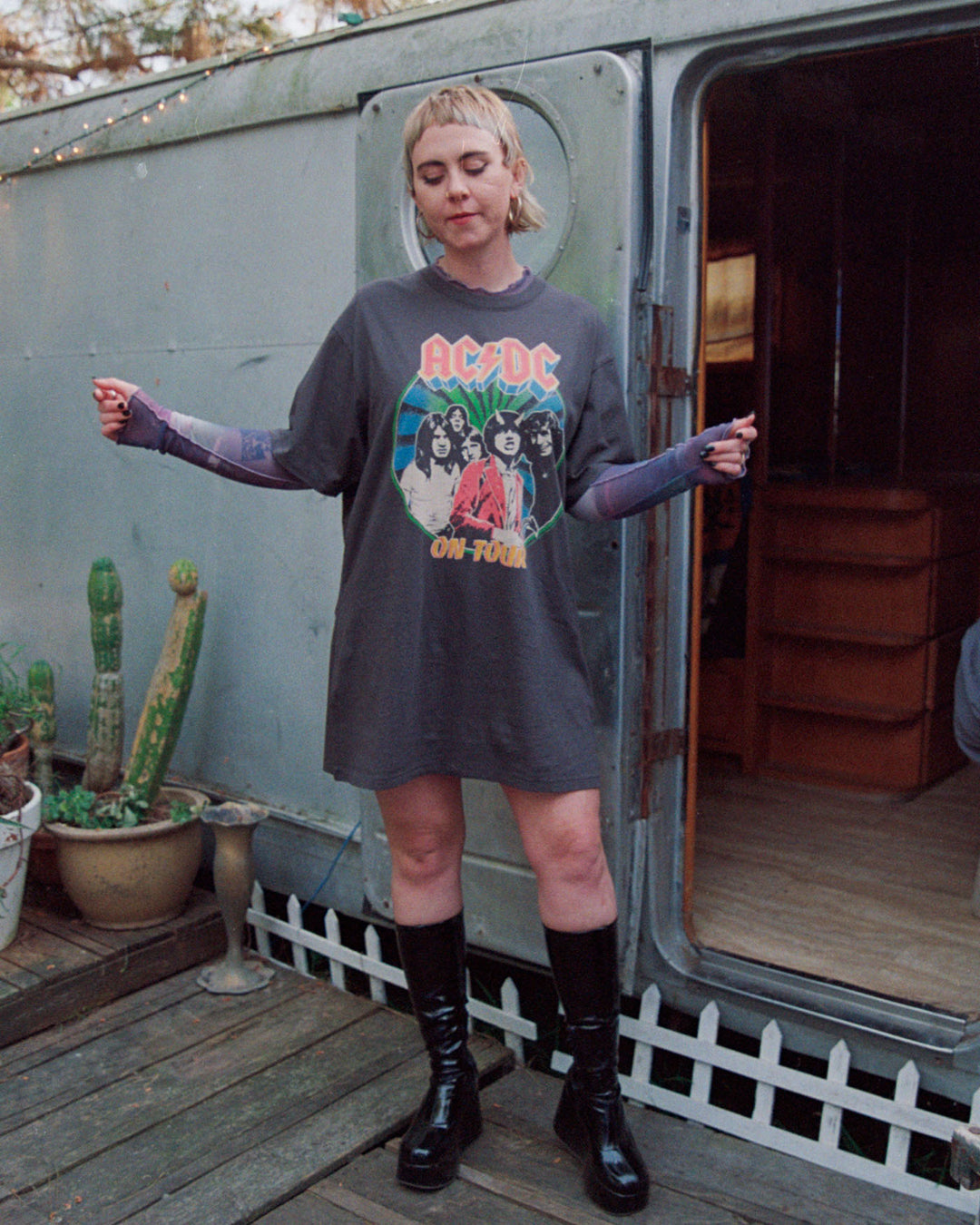 acdc shirt dress ACDC Jailbreak T Shirt Dress - Black