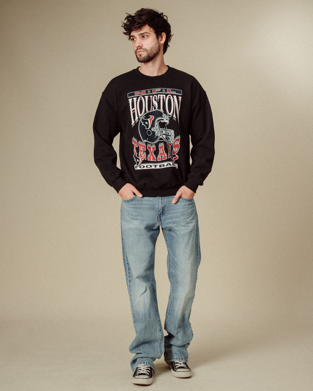 Houston Texans Helmet Flea Market Crew Fleece