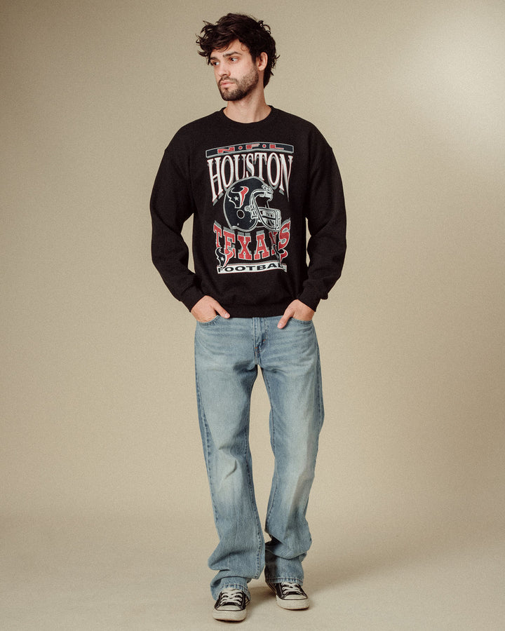 Houston Texans Helmet Flea Market Crew Fleece