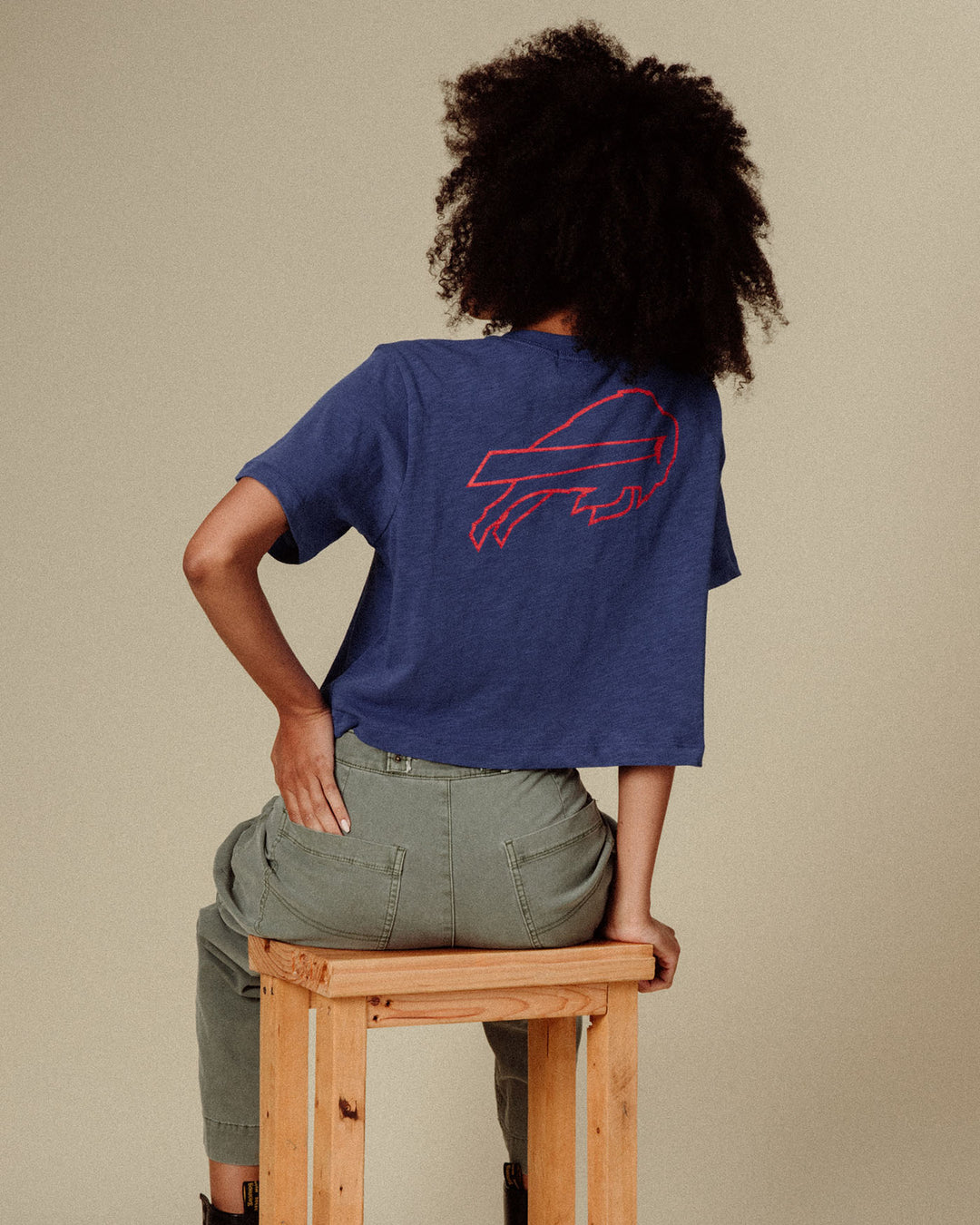 Women's Buffalo Bills Dual Threat Mock Neck Crop Tee