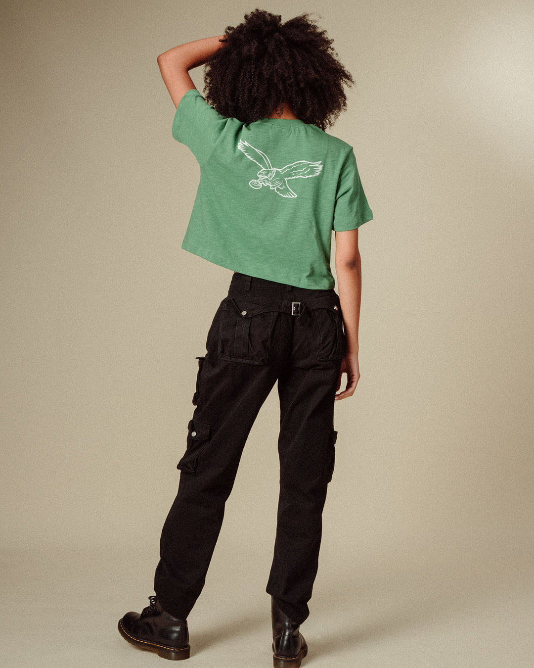 Women's Philadelphia Eagles Dual Threat Mock Neck Crop Tee