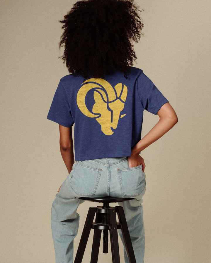 Women's Los Angeles Rams Dual Threat Mock Neck Crop Tee