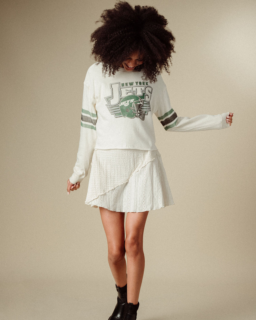 Women's New York Jets Kickoff Crop Crew Fleece