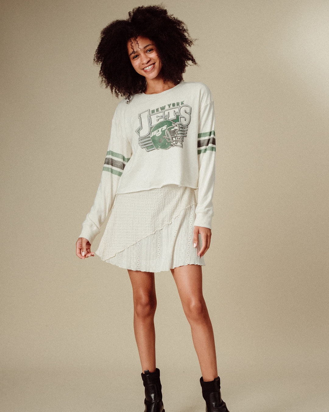 Women's New York Jets Kickoff Crop Crew Fleece